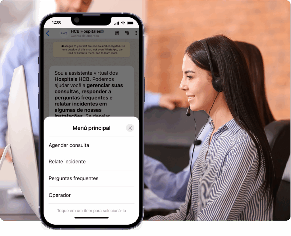 mobile PT hbc hospitales mockup - Resolva suas provlemas de comunicação com o WhatsApp