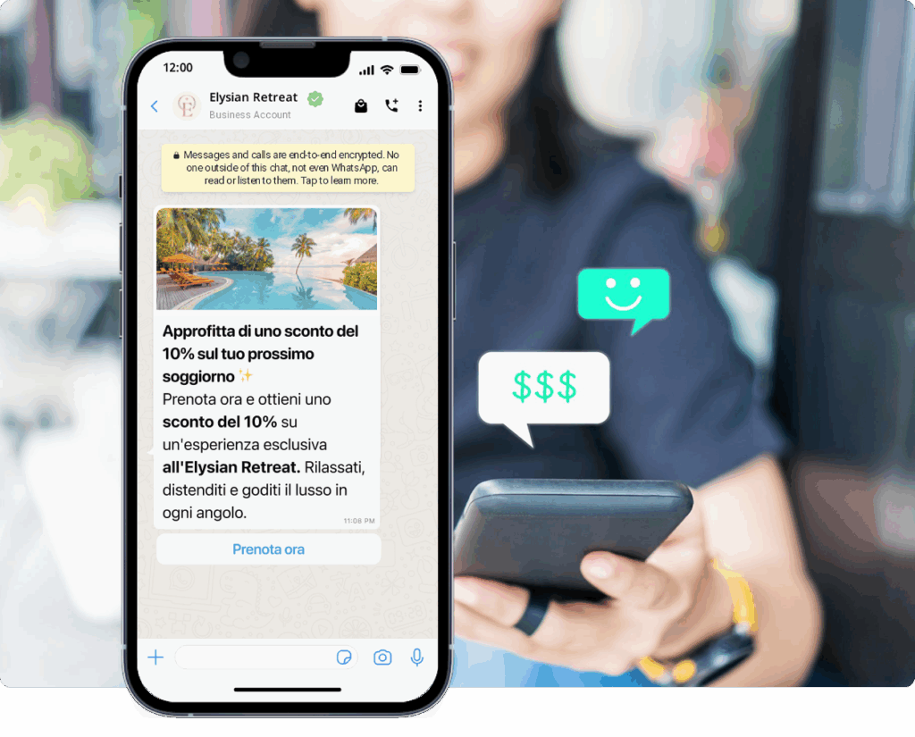 mobile es elysian retreat mockup 1 - Risolvete i vostri problemi di comunicazione con WhatsApp